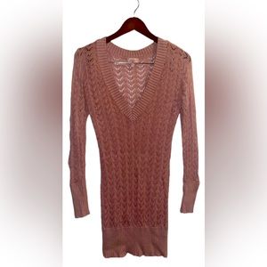 CANDIE’S PINK LONG SLEEVE MINI DRESS